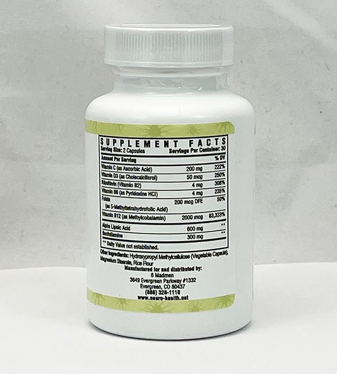 Nerve Support Formula for Neuropathy - Your Nerve Supplement with B Vitamins and Alpha Lipoic Acid - Rapid Absorption - 360 Capsules-SeraviaPure