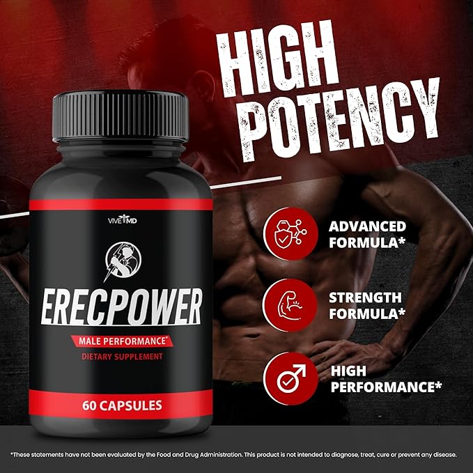 Erecpower for Men Capsules - Erecpower Pills Advanced Formula - Maximum Strength, ErecPower for Men Supplement Erec Power 60 Capsules, Erec Power Vitamin Pills Reviews (2 Pack)-SeraviaPure