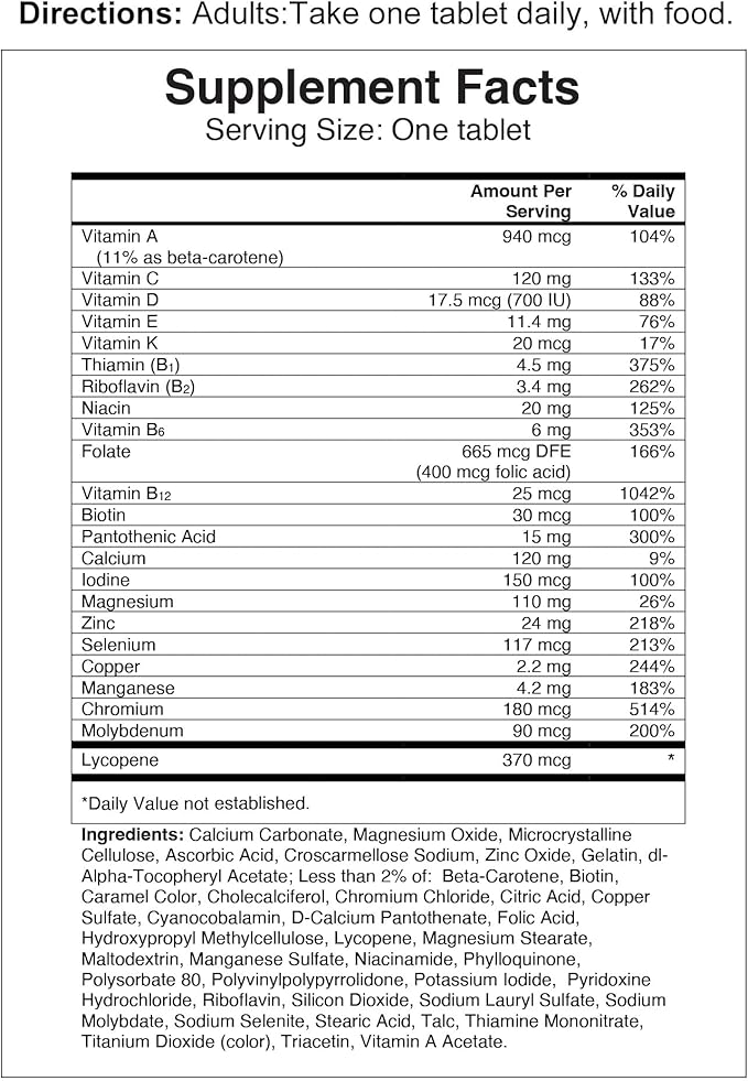 One A Day Men's Multivitamin 50+ Daily Essentials | Multivitamin for Men 50 Plus Supports Immune Health, Healthy Brain Function & Physical Energy | Vitamins for Men with Vitamin C & Zinc, 150 Count-SeraviaPure