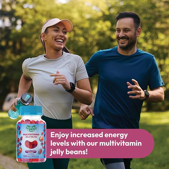 Multivitamin Jelly Bean Gummies with Zinc for Men and Women, Immune Support Dietary Supplements for Adults, Vegetarian, 120 Berry Blast Jelly Beans, Kosher-SeraviaPure