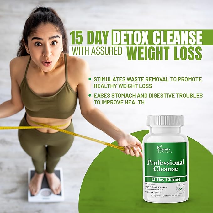 15 Day Cleanse Gut Support, Detox for Men & Women, All Natural Colon Cleanser for Bloating and Constipation Relief, Extra Calorie Loss with Healthy Probiotics - 30 Capsules-SeraviaPure