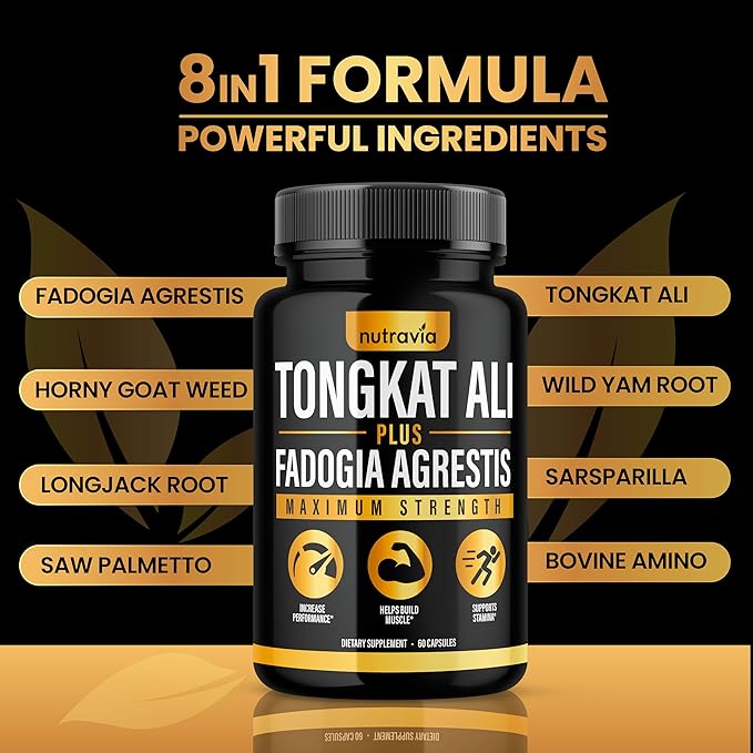 (2 Pack) Tongkat Ali Fadogia Agrestis for Men Supplement, Male Nitric Oxide Booster Longjack Tongkat Ali Extract Powder Vitamins Test Pump Flow Performance Blend Tongkat-Ali for Women (120 Capsules)-SeraviaPure