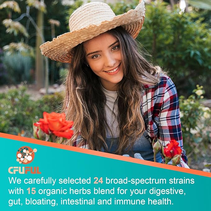 Probiotics for Women & Men - 300 Billion CFU, 24 Strains Probiotic + 15 Organic Herbs Prebiotics Blend, Daily Prebiotics and Probiotics for Digestive Health, Gut, Immune, Bloating - 2 Months Supply-SeraviaPure
