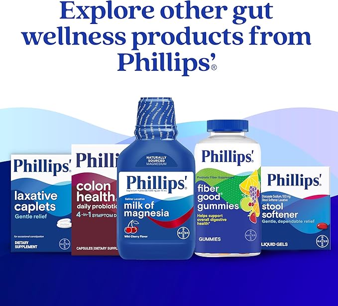Phillips' Colon Health Daily Probiotic Capsules, 4-in-1 Symptom Defense to Help Defend Against Occasional Gas, Bloating, Constipation, and Diarrhea, Daily Supplement, 90 Count-SeraviaPure