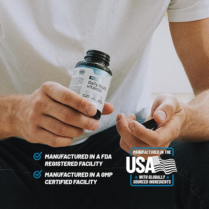 Snap Supplements Men's Multivitamins - Daily Vitamins & Minerals for Men - Vitamin D, B12, Zinc, Herbs & Vitamin C for Energy & Immune Support, Multivitamin for Men, 60 Capsules-SeraviaPure