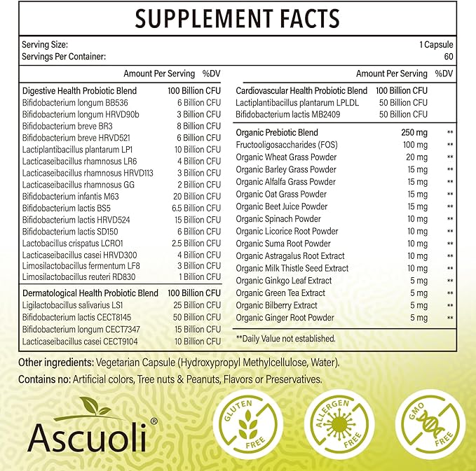 Probiotics for Women & Men - 300 Billion CFU, 22 Strains Probiotics + 15 Organic Herbs Blend, Daily Probiotics for Digestive Health, Immune, Gut, Bloating - 60 Capsule-SeraviaPure