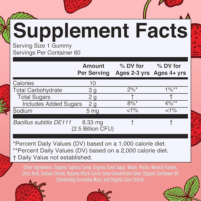 Kids Probiotics for Digestive Health | USDA Organic Probiotic Gummies | 2 Month Supply | Probiotics for Kids | Immune Support | Gut Health Supplement | Vegan | Non-GMO | Gluten Free | 60 Count