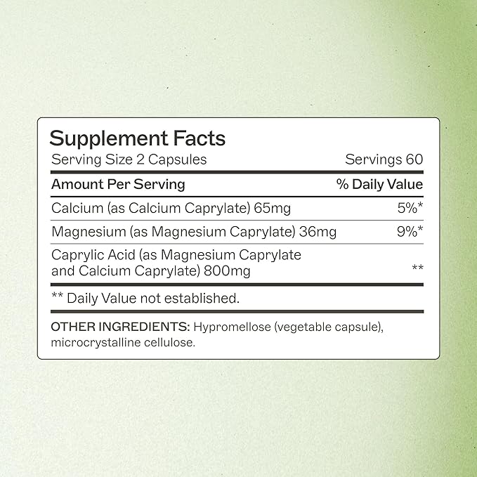 Amy Myers MD Caprylic Acid - Digestion Support Supplement for Intestinal Balance - Supports a Balanced Microbiome for Gut Health - Gluten-Free, Dairy-Free & Non-Soy - 120 Capsules (60 Servings)