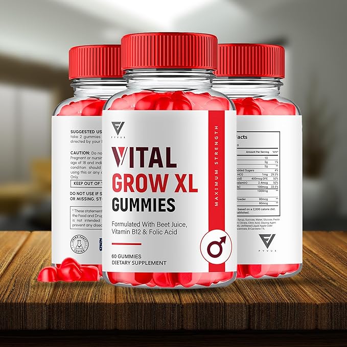 (2 Pack) Vital Grow XL Gummies, Vital Grow XL Advanced Performance and Overall Daily Health Support Supplement, VitalGrow XL Maximum Strength 1000mg Wellness Supplement Formula (120 Gummies)-SeraviaPure