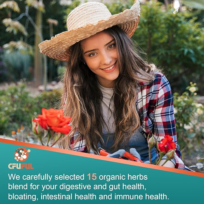 Probiotics for Women & Men - 300 Billion CFU, 24 Strains Probiotic + 15 Organic Herbs Prebiotics Blend, Daily Prebiotics and Probiotics for Digestive Health, Gut, Immune, Bloating - 2 Months Supply-SeraviaPure
