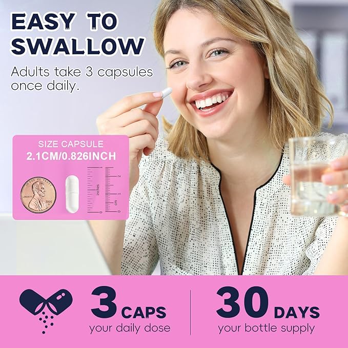 Inositol Supplement for Women with Vitamin D3, Folate, 40:1 Ratio Myo-Inositol 3000mg & D-Chiro Inositol 75mg Complex, (Vitamin B8) Inositol Capsules, 90 Capsules, 30 Servings-SeraviaPure