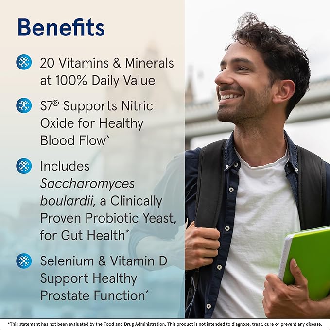 Jarrow Formulas Men's Multi+ Multivitamins, Multivitamin for Men, 60 Tablets, 30 Day Supply-SeraviaPure