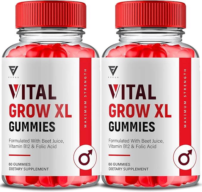 (2 Pack) Vital Grow XL Gummies, Vital Grow XL Advanced Performance and Overall Daily Health Support Supplement, VitalGrow XL Maximum Strength 1000mg Wellness Supplement Formula (120 Gummies)-SeraviaPure