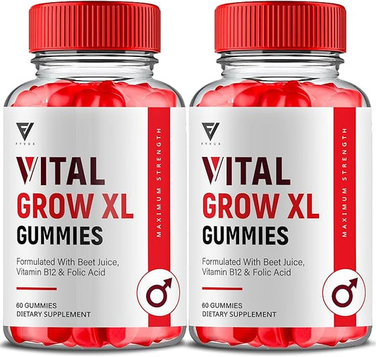 (2 Pack) Vital Grow XL Gummies, Vital Grow XL Advanced Performance and Overall Daily Health Support Supplement, VitalGrow XL Maximum Strength 1000mg Wellness Supplement Formula (120 Gummies)-SeraviaPure