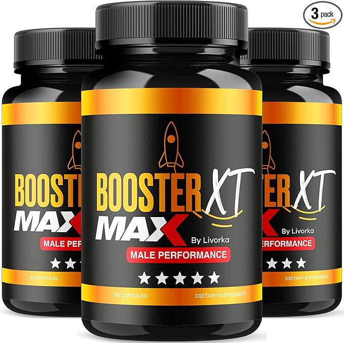 (3 Pack) Booster XT For Men, MAX Strength Men's Supplement, Booster XT, Booster XT for Men Reviews, BoosterXT, Booster XT Reviews, Buster XT, Booster X T Capsules Pro Supplement Pastilla, 180 Capsules-SeraviaPure