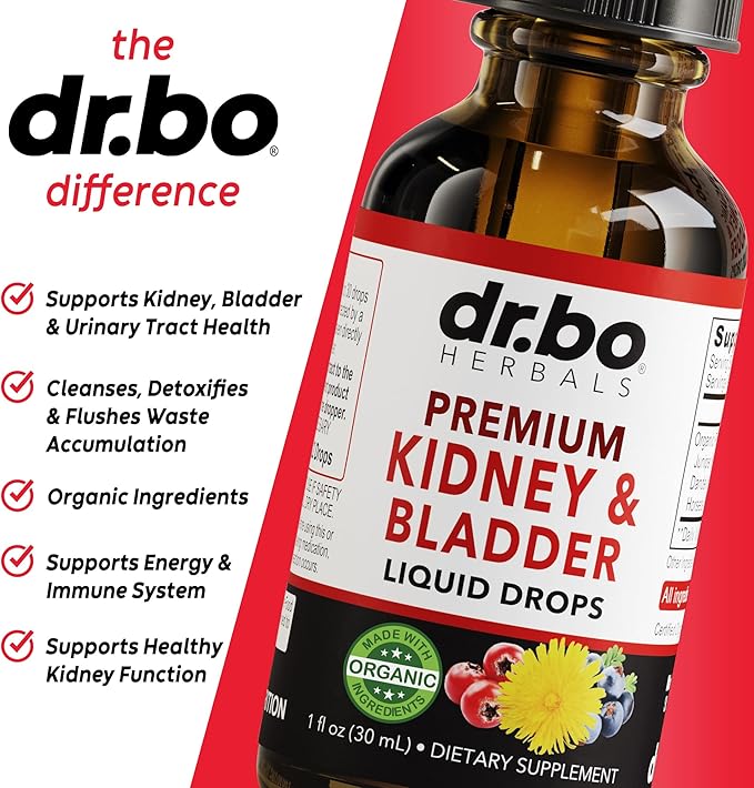 Kidney Support Supplement Bladder Health - Organic Kidney Bladder Supplements Drops Juniper Berry Cleavers Dandelion - Renal Kidney Cleanse Detox Urinary Tract Herbal Bladder Support Flush Kidneys 1oz-SeraviaPure