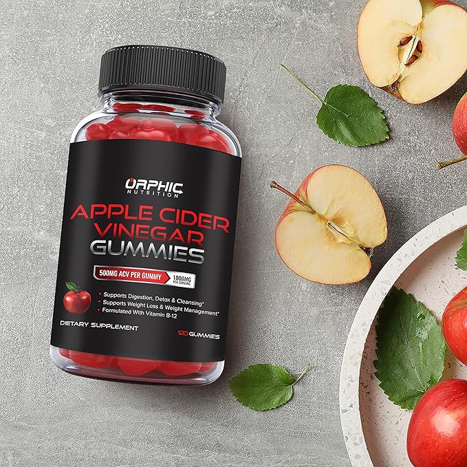 Apple Cider Vinegar Gummies - 1000mg - Formulated to Support Normal Energy Levels & Gut Health - Supports Digestion, Detox & Cleansing - ACV Gummies W/VIT B12, Beetroot (60 Gummies)-SeraviaPure