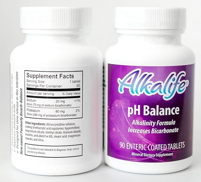 Alkalife pH Balance Pills | The First Patented Alkaline Sodium & Potassium Bicarbonate Supplement | Neutralize Acid, Balance pH, Immune Support, Peak Performance, Detox – 90 Tablets-SeraviaPure