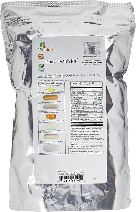 Vital Bulk Daily Health Kit Packet Multivitamin & Mineral Supplements 30 Count Bag-SeraviaPure